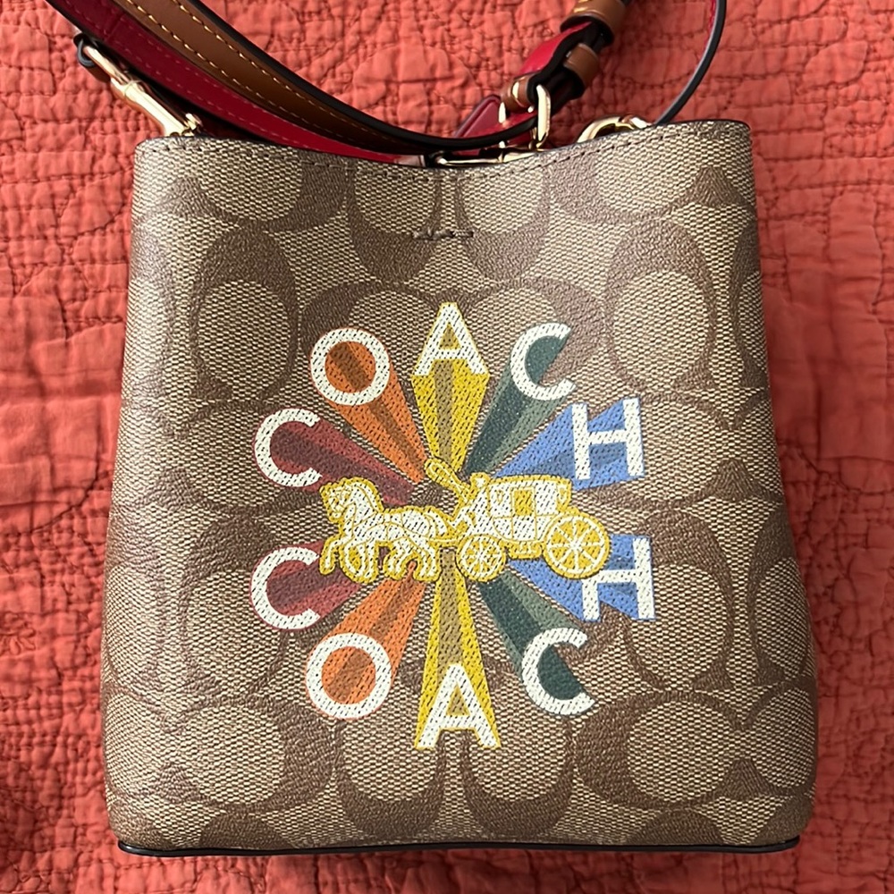 Mini Town Bucket Coach bag with Radial Rainbow